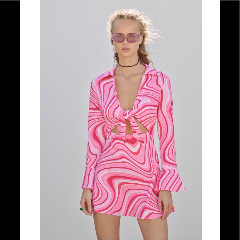 ZARA NWT PINK LINEN MINI DRESS 🌸